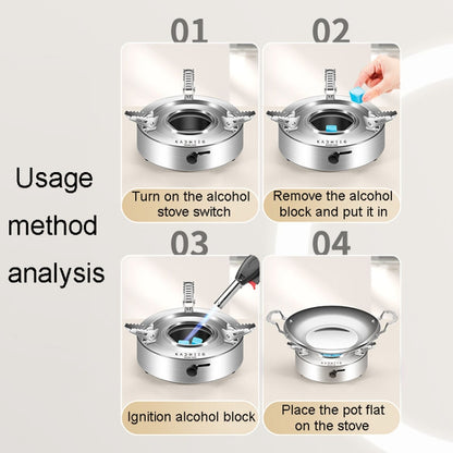 Kacheeg Stainless Steel Alcohol Dry Cooker Single Person Small Stove Boiler, Diameter: 24cm(Pot) - Soup & Stock Pots by Kacheeg | Online Shopping UK | buy2fix