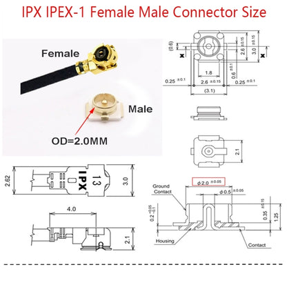 1 In 4 IPX To SMAK RG178 Pigtail WIFI Antenna Extension Cable Jumper(15cm) - Connectors by buy2fix | Online Shopping UK | buy2fix