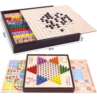 2 in 1 C Model Wooden Multifunctional Parent-Child Interactive Children Educational Chessboard Toy Set - Table Games by buy2fix | Online Shopping UK | buy2fix