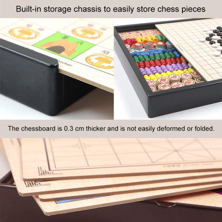 2 in 1 C Model Wooden Multifunctional Parent-Child Interactive Children Educational Chessboard Toy Set - Table Games by buy2fix | Online Shopping UK | buy2fix