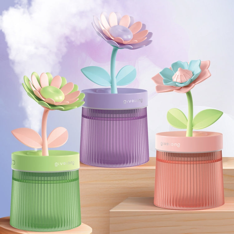 Flower Spray Hhydrating Colorful Atmosphere Light USB Aromatherapy Humidifier, Color: Sunflower Green - Air Purifiers & Accessories by buy2fix | Online Shopping UK | buy2fix