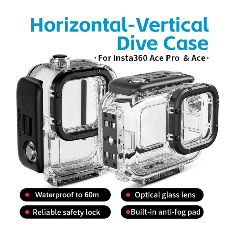 For Insta360 Ace Pro aMagisn Horizontal and Vertical Shooting Dive Shell 60m Waterproof Shell Accessories - Case & Bags by aMagisn | Online Shopping UK | buy2fix