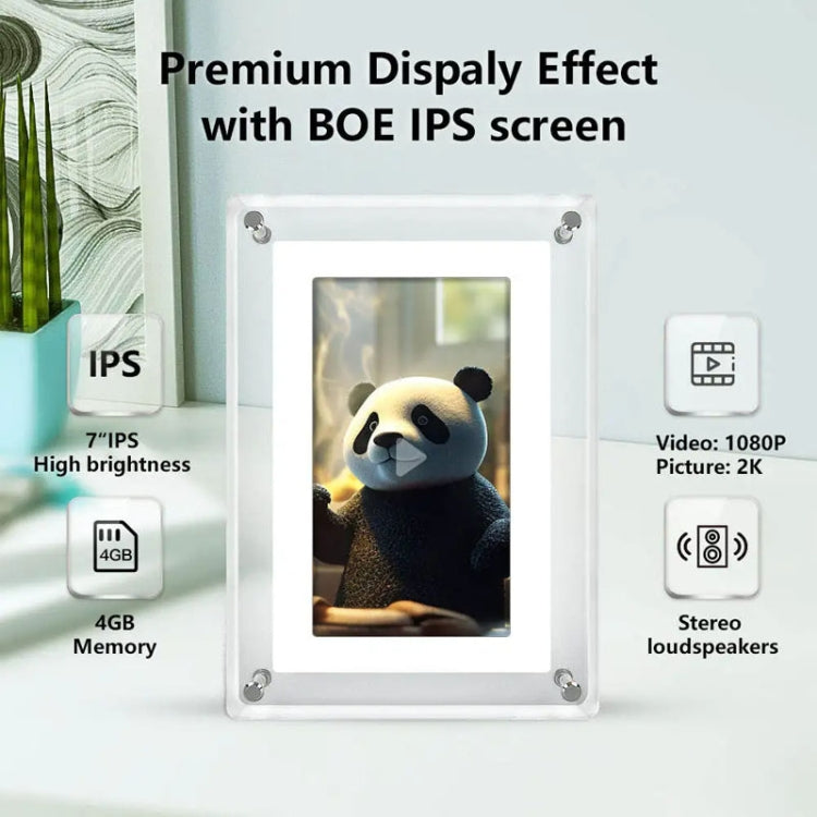 7 Inch Acrylic HD Digital Photo Frame Desktop Smart Motion Video Player Ornament(US Plug) - 1.5-7.0 inch by buy2fix | Online Shopping UK | buy2fix