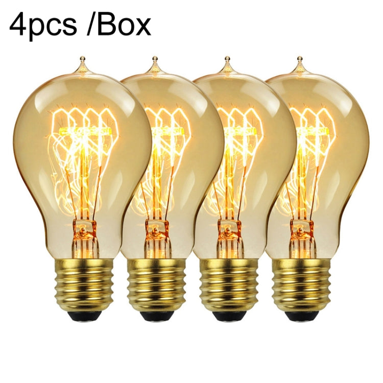 4pcs /Box A60 LED Antique Lamp Vintage Decorative Illumination Light Bulb, Power: 110V 40W(Tip Gold) - LED Blubs & Tubes by buy2fix | Online Shopping UK | buy2fix