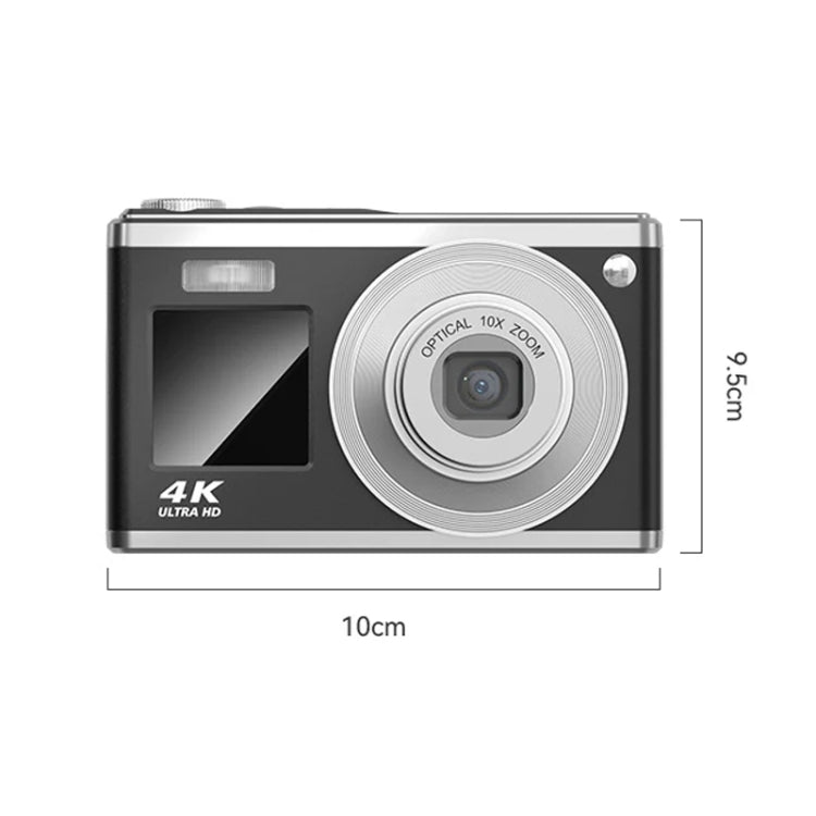 4K HD Optical Zoom Digital Camera 60MP Dual Screen Selfie Camera, No Memory(Silver) - Video Cameras by buy2fix | Online Shopping UK | buy2fix