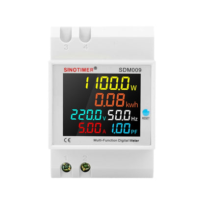SINOTIMER SDM009 Din Rail Single-Phase Voltage Current Frequency Power Factor Electricity Multifunctional Meter, Model: AC250-450V Built-In - Current & Voltage Tester by SINOTIMER | Online Shopping UK | buy2fix