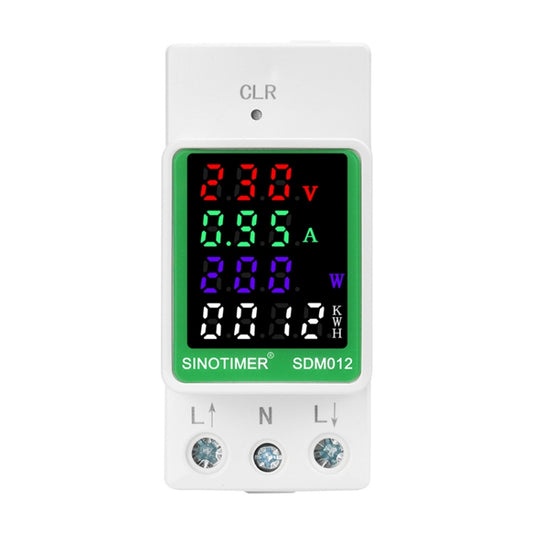 SINOTIMER DIN Rail AC Digital Display Current Voltage Power Electricity Multi-Function Tester, Model: SDM012-2 - Current & Voltage Tester by SINOTIMER | Online Shopping UK | buy2fix