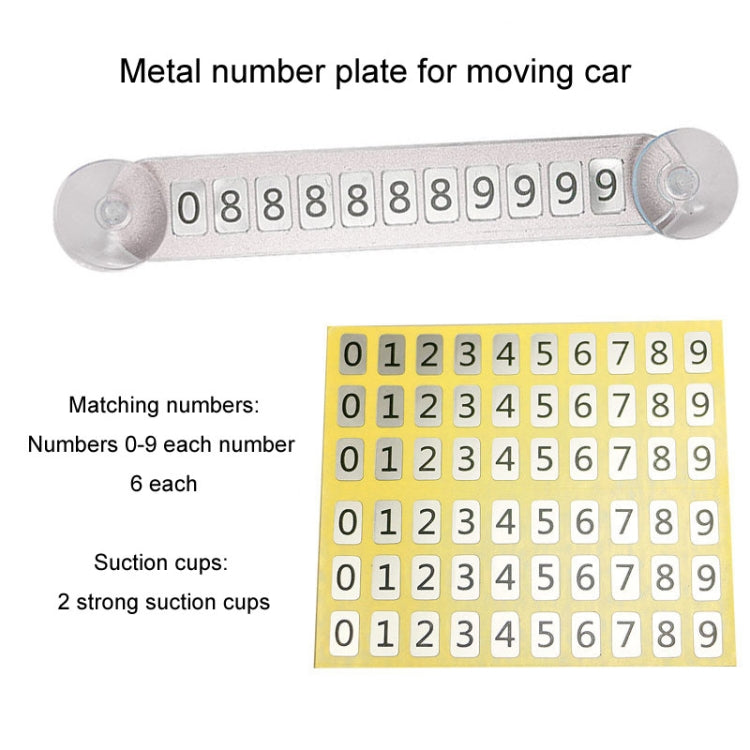 Parking Number Plate Aluminum Alloy Lightweight Simple Temporary Parking Plate(Black) - Parking Card by buy2fix | Online Shopping UK | buy2fix