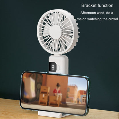 Portable Digital Display Hanging Neck Mute Small Fan USB Charging Handheld Foldable Fan(White) - Electric Fans by buy2fix | Online Shopping UK | buy2fix