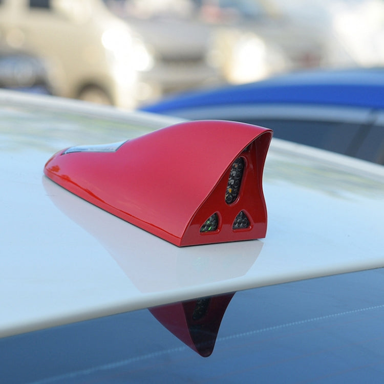 Solar Remote Control Signal Radio Shark Fin Antenna Anti-Tailgating Roof Warning Light(Red) - Warning Lights by buy2fix | Online Shopping UK | buy2fix