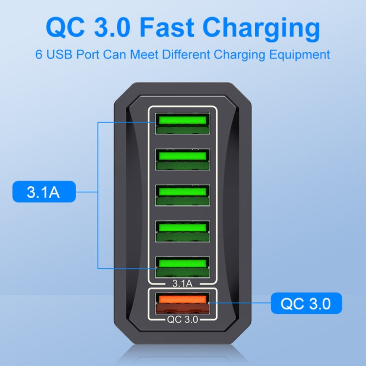 6-Ports Multifunctional Quick Charging USB Travel Charger Power Adapter, Model: Pink EU Plug - USB Charger by buy2fix | Online Shopping UK | buy2fix