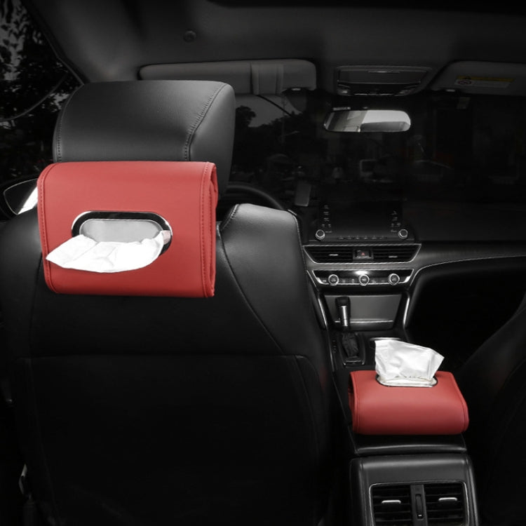 Auto Armrest Tissue Box Car Seat Back Hanging Napkin Pack Cover(Black) - Tissue Boxes by buy2fix | Online Shopping UK | buy2fix
