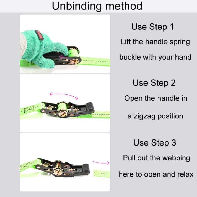 Motorcycle Ratchet Tensioner Cargo Bundling And Luggage Fixing Straps, Specification: Fluorescent Green 1.5m - Towing Bars by buy2fix | Online Shopping UK | buy2fix