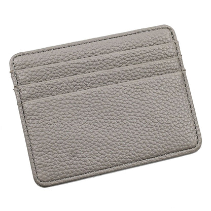 Lychee Pattern Multi-Card Slot Mini Card Holder Ultra-thin Coin Purse(Beige) - Card & Passport Bags by Pieru | Online Shopping UK | buy2fix