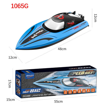 812 High-Speed RC Boat Large Horsepower Speedboat Long Endurance Waterproof Boys Water Toy Single Battery(Blue) - RC Boats by buy2fix | Online Shopping UK | buy2fix