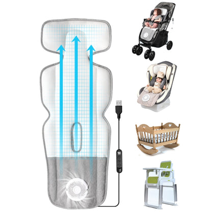 USB Powered Cooling Pad Baby Stroller Seat Cushion with Fan 3 Speed Adjustable Levels, Size: 36 x 88cm(Beige) - Strollers Accessories by buy2fix | Online Shopping UK | buy2fix