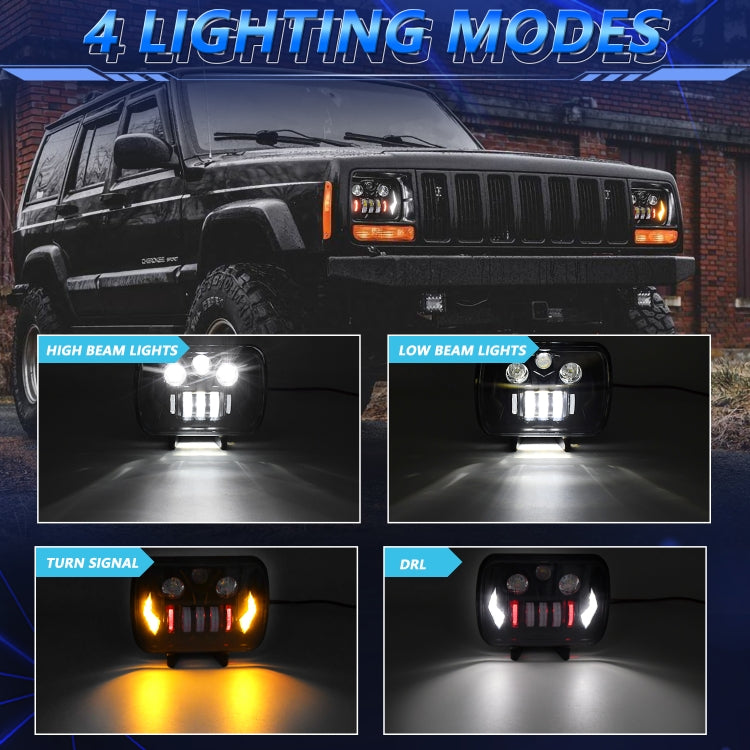 7-Inch Mechanic Car Modified Headlights For Wrangler(R16) - LED Headlamps by buy2fix | Online Shopping UK | buy2fix