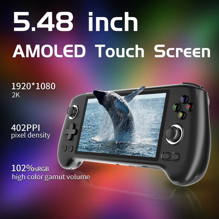 ANBERNIC RG556 Handheld Game Console Android 13 System 5.48-Inch AMOLED Screen WIFI Bluetooth Game Player 128GB+256GB(Transparent Blue) - Pocket Console by ANBERNIC | Online Shopping UK | buy2fix