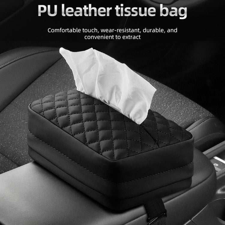 Car Sun Visor Armrest Box Back Hanging Tissue Box(Brown) - Tissue Boxes by buy2fix | Online Shopping UK | buy2fix