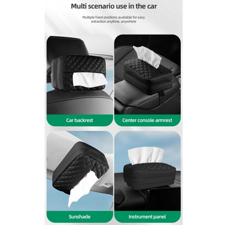 Car Sun Visor Armrest Box Back Hanging Tissue Box(Beige) - Tissue Boxes by buy2fix | Online Shopping UK | buy2fix