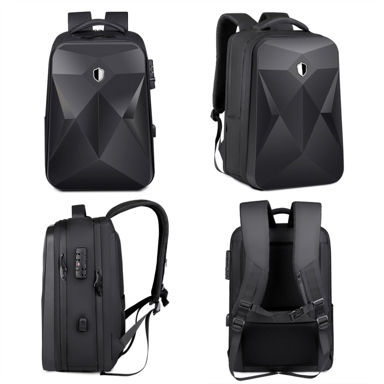 17 inch Password Lock Large Capacity Waterproof Laptop Backpack with USB Port(Dark Gray) - Backpack by buy2fix | Online Shopping UK | buy2fix