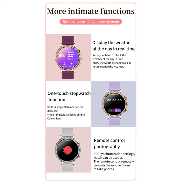 V60 1.39 Inch Health Monitoring Multifunctional Waterproof Bluetooth Call Smart Watch, Color: Rose Red - Smart Watches by buy2fix | Online Shopping UK | buy2fix