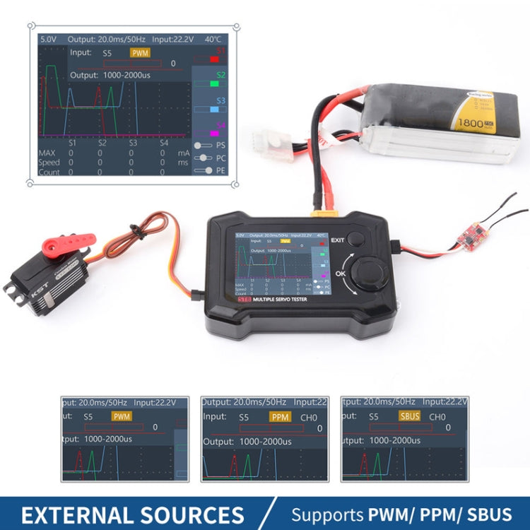 ToolkitRC ST8 Multi-Channel Servo Tester Signal Test Current Collector(Black) - Others by ToolkitRC | Online Shopping UK | buy2fix