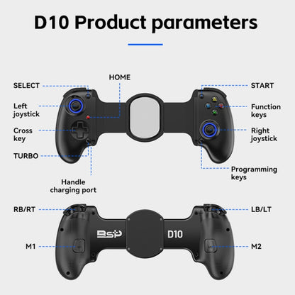 BSP-D10 Wireless Stretch Game Controller for Switch / Android / IOS / PC / PS3 / PS4(Black) - Controller Gamepad by buy2fix | Online Shopping UK | buy2fix