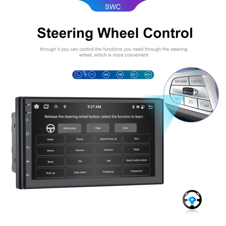 7inch Android 13.0 Dual Butt Universal Wireless Carplay Car Navigation Center Control All-In-One Monitor(Standard) - Car MP3 & MP4 & MP5 by buy2fix | Online Shopping UK | buy2fix