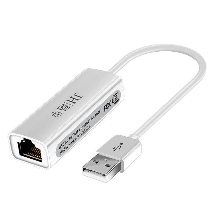 JINGHUA USB2.0 To RJ45 100Mbps Network Card Network Interface Box Laptop Network Card Free Driver(White) - USB Network Adapter by JINGHUA | Online Shopping UK | buy2fix