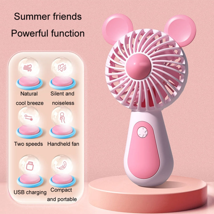 Cute Cartoon Handheld Small Fan Mini Portable USB Charging Fan, Size: Deer(Pink) - Electric Fans by buy2fix | Online Shopping UK | buy2fix