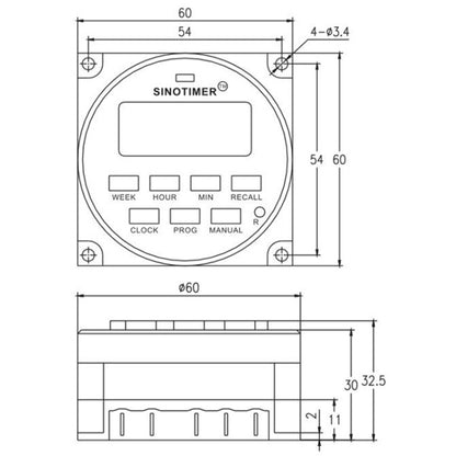 SINOTIMER Programmable Timer Switch Time Controller, Model: TM618H-1 110V - Digital Countdown by SINOTIMER | Online Shopping UK | buy2fix