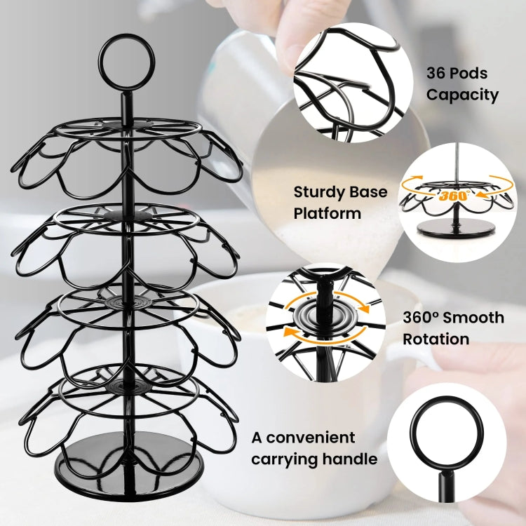 For K-CUP / Dolce Gusto OASISWJ 36pcs Assembled Rotating Coffee Capsule Holder(4 Layers) - Coffee Tools by OASISWJ | Online Shopping UK | buy2fix