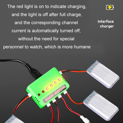 One To Six 3.7V Lithium Battery Drone USB Charger, Color: Green XH4.0 Port - Charger by buy2fix | Online Shopping UK | buy2fix