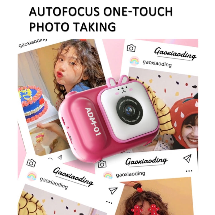 2.4 Inch IPS Screen 48MP Dual Lens Kids Digital Camera Mini Video Camera With 64G TF Card Pink Bunny - Children Cameras by buy2fix | Online Shopping UK | buy2fix