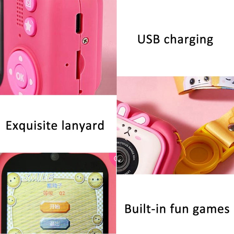 2.4 Inch IPS Screen 48MP Dual Lens Kids Digital Camera Mini Video Camera Without TF Card Pink Bunny - Children Cameras by buy2fix | Online Shopping UK | buy2fix