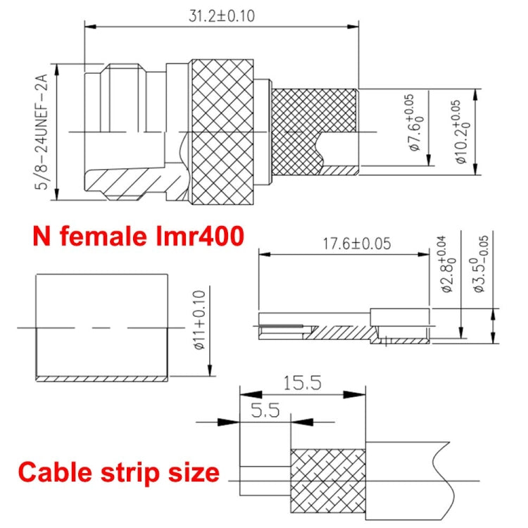 N Female Jack Crimp Connector For LMR400 / Belden 9913 / RG8 Cable - Connectors by buy2fix | Online Shopping UK | buy2fix