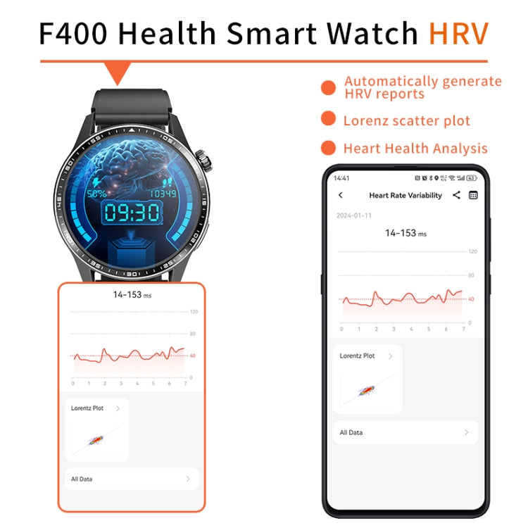 F400  1.55 Inch Screen Smart Watch Support ECG/ Blood Oxygen / Blood Sugar / 150+ Sports Mode, Color: Black Bamboo - Smart Watches by buy2fix | Online Shopping UK | buy2fix