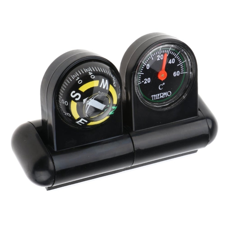 2 In 1 Car Guide Ball Thermometer Adjustable Angle Compass(English Version) - Clocks & Car Meters by buy2fix | Online Shopping UK | buy2fix