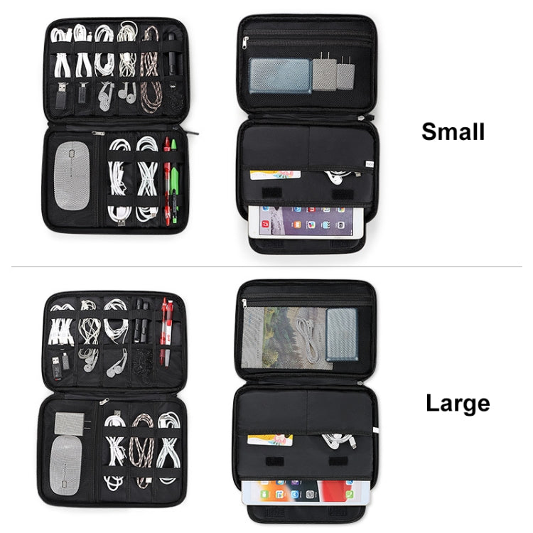 SM08 Large Capacity Waterproof Portable Double-layer Digital Storage Bag, Size: L(Black) - Digital Storage Bag by buy2fix | Online Shopping UK | buy2fix