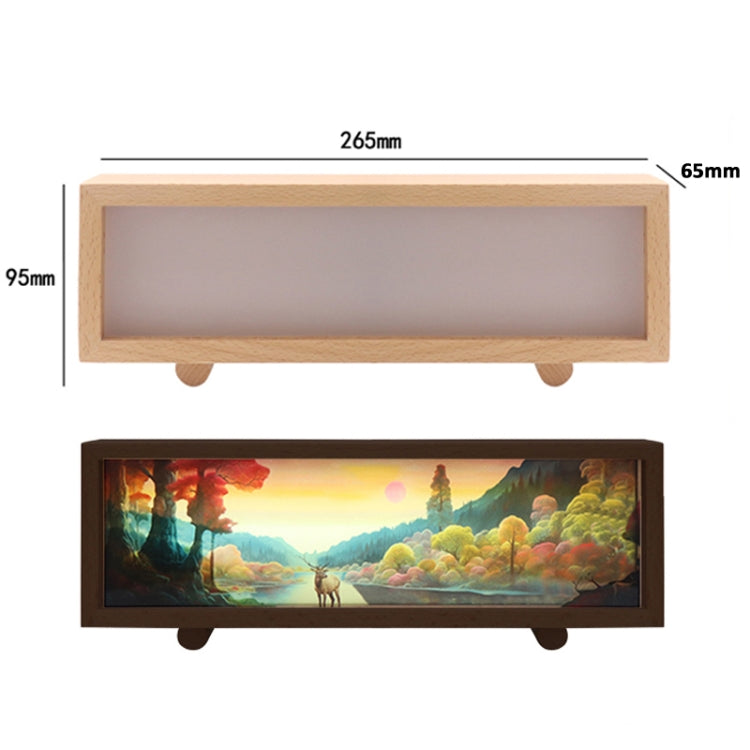 Warm Light Touch Control Wooden Acrylic Atmosphere Lightbox Decoration Painting Night Light(Walnut) - Night Lights by buy2fix | Online Shopping UK | buy2fix