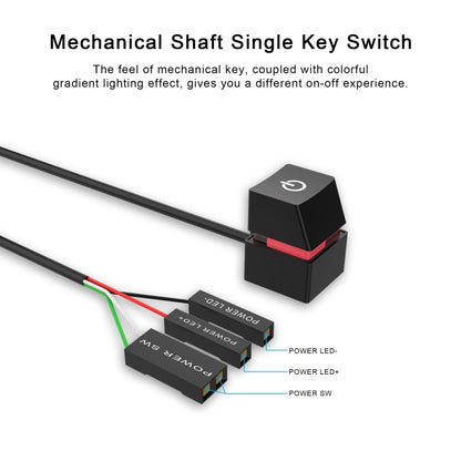 Desktop Computer Mobile Switch Computer Extension Cable Start Button, Color: Orange Case Colorful Light 2m Cable - PC Power Supplies by buy2fix | Online Shopping UK | buy2fix