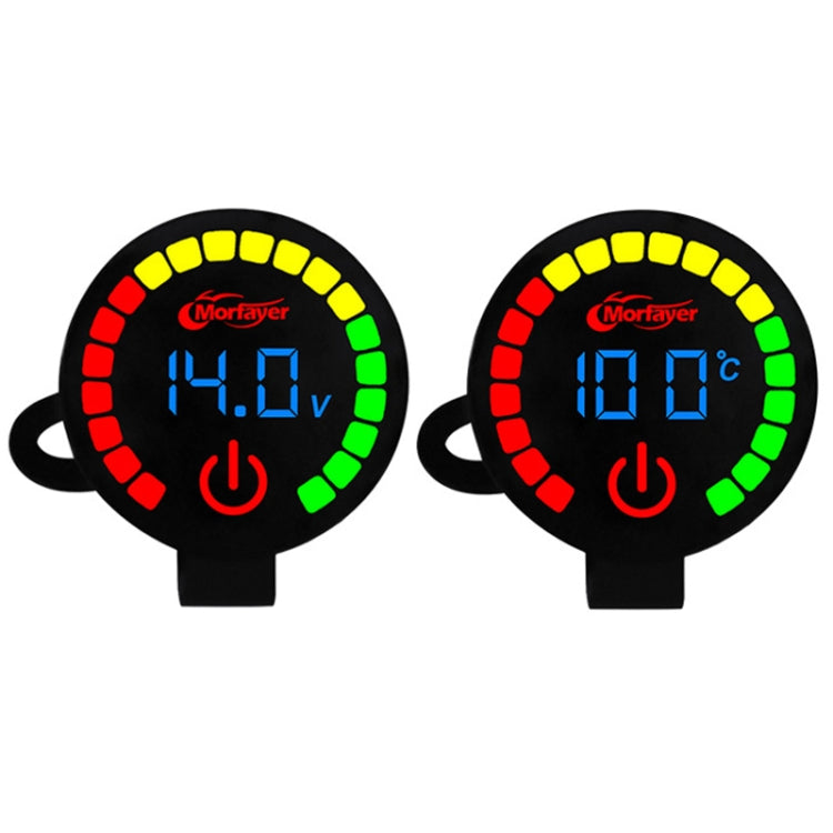 Morfayer Motorcycle Dual Display Intelligent Alarm Power Meter, Model: Voltmeter+Water Temperature Meter(Random Color Delivery) - Electrical Instruments by buy2fix | Online Shopping UK | buy2fix