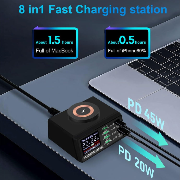 X9M 9-in-1 110W USB+PD Smart Multi-ports QI Magnetic Wireless Charger, Spec: Black EU Plug - Multifunction Charger by buy2fix | Online Shopping UK | buy2fix