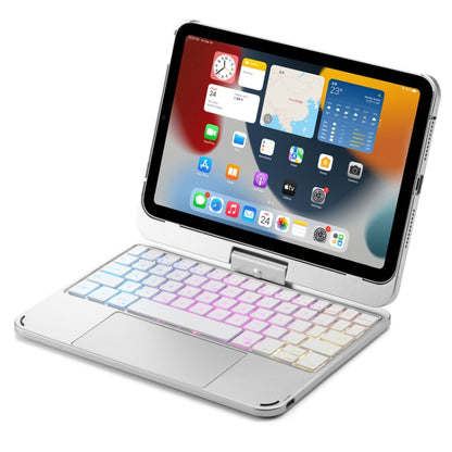 For iPad Mini 6 Tablet Bluetooth Keyboard With Backlight 360 Degree Rotation(Silver) - For iPad mini by buy2fix | Online Shopping UK | buy2fix