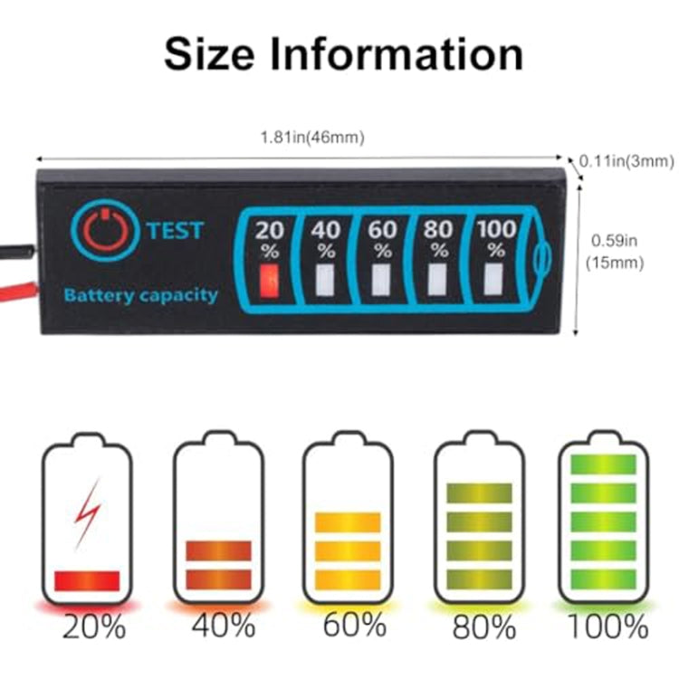 4615 Lead- Acid Lithium Battery Universal LED Voltage And Electricity Display Board - LCD & LED Display Module by buy2fix | Online Shopping UK | buy2fix