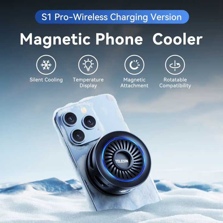 TELESIN Magnetic Phone Cooler Radiator For Live Streaming, Spec: With Wireless Charging - Cooling Fan Radiator by TELESIN | Online Shopping UK | buy2fix