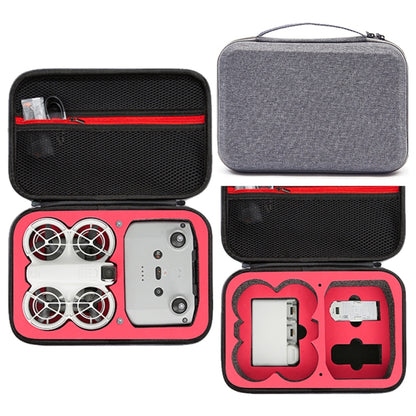 For DJI Neo Fly More Combo Carrying Case Handbag Protective Box(Gray + Red Inner) - Backpacks & Bags by buy2fix | Online Shopping UK | buy2fix