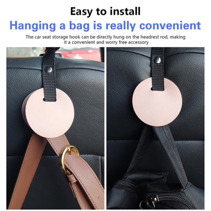 2pcs Concealed Car Seatback Leather Storage Hooks(Pink) - Auto Fastener & Clips by buy2fix | Online Shopping UK | buy2fix