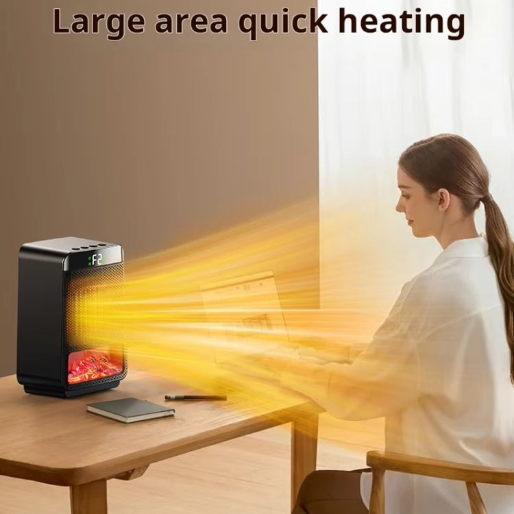 E03 Desktop PTC Heater Dynamic Flame Light Warmer UK Plug - Electric Heaters by buy2fix | Online Shopping UK | buy2fix